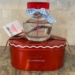 Bath & Body Works Gingham All-American Perfume -NEW-Reusable Tin (Flaws)- 2.5